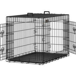 Feandrea xl Hundekäfig, klappbar, Länge 107 cm, transportabel, 2 Türen, schwarz von Songmics PPD42H