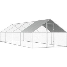 Vidaxl - Outdoor-Hühnerkäfig 2,75x8x1,92 m Verzinkter Stahl Silber