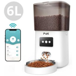 4L Automatischer Futterautomat Touch Futterspender für Katzen und Hunde, Programmierbar 1-5
