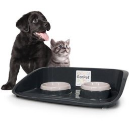 Garpet - Futterstation Hund 2 Näpfe Futterbar mit erhöhter Rückwand Spritzschutz rutschfeste