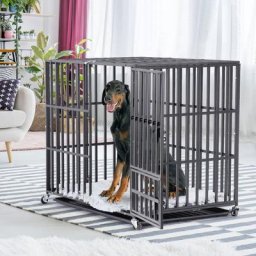 Hundekäfig xxl Transportbox Schwerlast, Hundebox große Hunde Hundetransportbox Metall, Hundezwinger