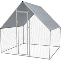 Vidaxl - Outdoor-Hühnerkäfig 2x2x1,92 m Verzinkter Stahl Silber