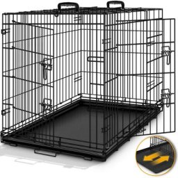 Tresko - Hundekäfig 109x76x82cm Metall Transportkäfig Auto Hundebox Transportbox faltbar Drahtkäfig