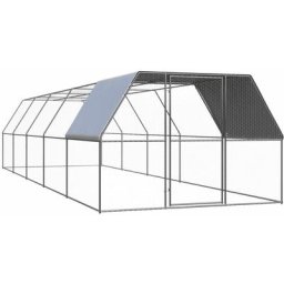 Vidaxl - Outdoor-Hühnerkäfig 3x10x2 m Verzinkter Stahl Silber