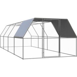 Vidaxl - Outdoor-Hühnerkäfig 3x8x2 m Verzinkter Stahl Silber