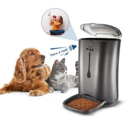 Futterautomat für Hunde und Katze, 7L Automatischer Futterspender Fressnapf mit Timer/Tonaufnahme