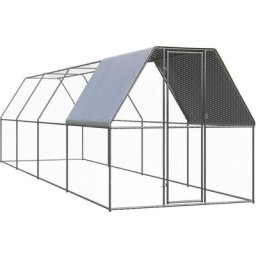Vidaxl - Outdoor-Hühnerkäfig 2x8x2 m Verzinkter Stahl Silber