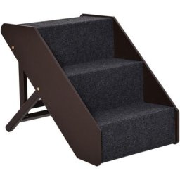Haustiertreppe Katzentreppe Hundetreppe mit 3 Stufen für Katzen und Hunde klappbar Holz+MDF 40,8 x