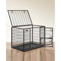 Feandrea Hundekäfig hochbelastbar, Gitterbox, Haustierkäfig, 107 x 70 x 74,9 cm, für große und