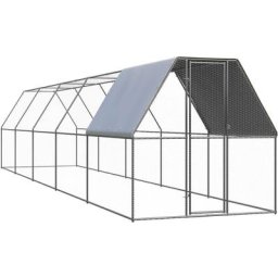 Vidaxl - Outdoor-Hühnerkäfig 2x10x2 m Verzinkter Stahl Silber