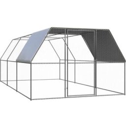 Outdoor-Hühnerkäfig 3x6x2 m Verzinkter Stahl vidaXL - Silber