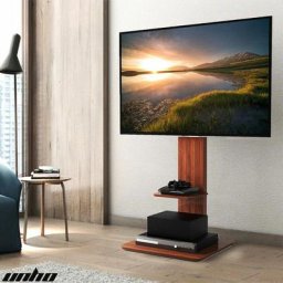 Tv Ständer Holz, tv Standfuss Höhenverstellbar Fernseher Halterung mit Ablage Universal für