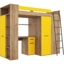 Etagenbett verana rechts handwerk gold / gelb