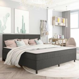 Vidaxl - Boxspring-Bettgestell Grau Stoff 200x200 cm Grau