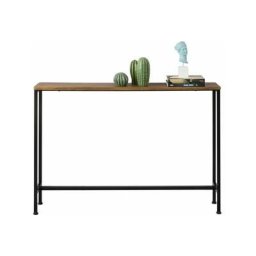 FSB19-XL-N Vintage Konsolentisch Metall Flurtisch Dekotisch Sideboard Beistelltisch Natur/Schwarz