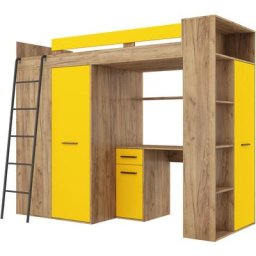 Etagenbett verana links handwerk gold / gelb