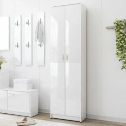 Garderobenschrank Hochglanz-Weiß 55x25x189 cm Holzwerkstoff Vidaxl Weiß