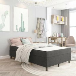Boxspring-Bettgestell Grau Stoff 120x200 cm vidaXL - Grau