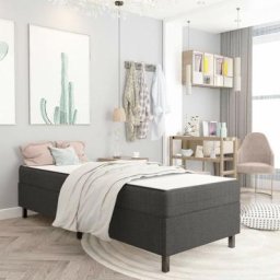 Vidaxl - Boxspring-Bettgestell Grau Stoff 80x200 cm Grau