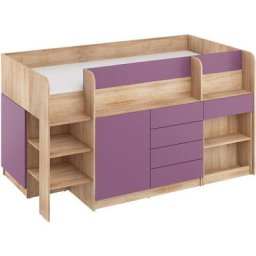 Etagenbett smile links sonoma eiche / violett