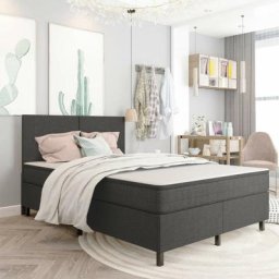 Vidaxl - Boxspring-Bettgestell Grau Stoff 180x200 cm Grau