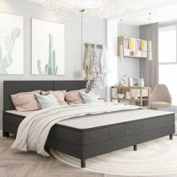 Vidaxl - Boxspring-Bettgestell Grau Stoff 200x200 cm Grau