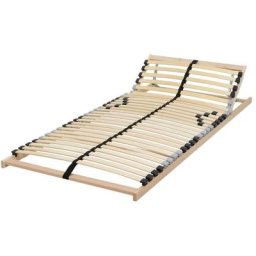 7 Zonen Lattenrost 90x200 cm, 28 Leisten, Härte- und Kopfteil verstellbar mit Mittelgurt, 140 kg