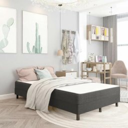 Vidaxl - Boxspring-Bettgestell Grau Stoff 120x200 cm Grau
