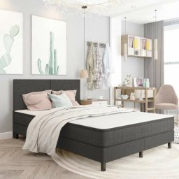 Vidaxl - Boxspring-Bettgestell Grau Stoff 140x200 cm Grau