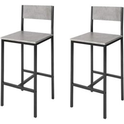FST53-HGx2 2-er Set Barhocker Barstühle mit Rücken-Lehne Thekenstühle mit Fußstütze Sitzhöhe 67 cm