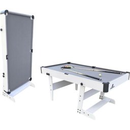 Hustle xl Billardtisch 6ft in Weiß / Grau Pooltisch klappbar inkl. Zubehör Tischbillard für Kinder