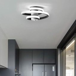 LED Deckenleuchte, 24W Kreatives Spirale Design Deckenleuchte Flurlampe, Schwarz Modern Deckenlampe