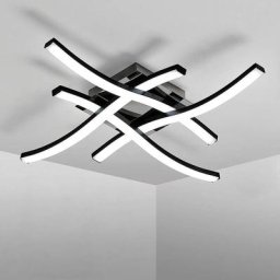 Geschwungene Design LED Deckenleuchte, 4 LED Karten Kaltwei 6000K Licht, Moderne Deckenleuchte für