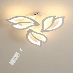Led Deckenleuchte Dimmbar 30W, Modernes Blütenblatt Design Deckenleuchten mit Fernbedienung, 3