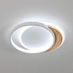 Led Deckenlampe, 28W led Deckenleuchte Modernes Design, 30CM 5CM Slim Wood Rund Deckenlampe led für