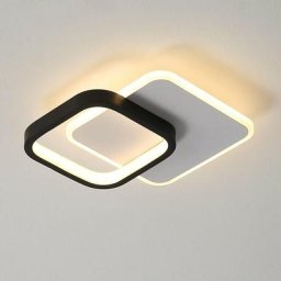 Deckenlampe led Modern Flach 24W, Deckenleuchte Warmwei Design Quadratisch 3000K, Wandlampe Innen