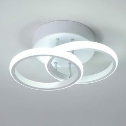 Moderne led Deckenleuchte, 22W Kreative 2 Ringe Design Deckenleuchte, Kaltwei 6000K Kronleuchter