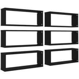 Würfelregale 6 Stk. Schwarz 60x15x23 cm Holzwerkstoff Vidaxl Schwarz