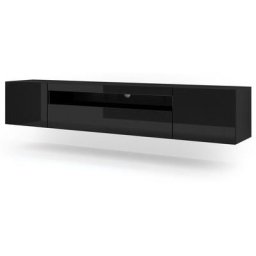Tv Schrank aura 200 cm schwarz matt / schwarz glänzend