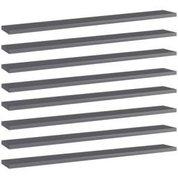 Bücherregal-Bretter 8 Stk. Hochglanz-Grau 80x10x1,5 cm Vidaxl Grau