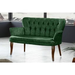 Armens 2-Sitzer Sofa mit Braunen Beinen, Grün - Stofffarbe:GrünBeinfarbe:Braun