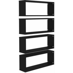 Würfelregale 4 Stk. Schwarz 60x15x23 cm Holzwerkstoff Vidaxl Schwarz