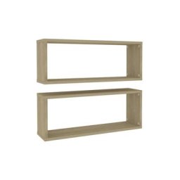 Würfelregale 2 Stk. Sonoma-Eiche 60x15x23 cm Holzwerkstoff Vidaxl Braun