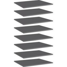Bücherregal-Bretter 8 Stk. Hochglanz-Grau 60x50x1,5 cm Vidaxl Grau