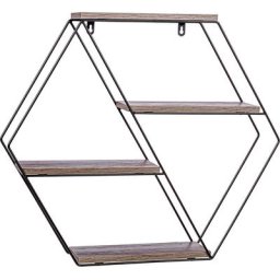 Design Regal hexagon Holz dunkel - Stilista