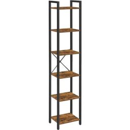 Vasagle Bücherregal, Standregal, DVD-Regal, mit 6 Ebenen, Büroregal, offene Ablagen, für Büro,
