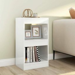 Bücherregal Standregal - Raumteiler Hochglanz-Weiß 40x30x72 cm BV441276 Bonnevie Weiß