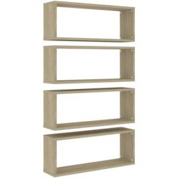 Würfelregale 4 Stk. Sonoma-Eiche 60x15x23 cm Holzwerkstoff Vidaxl Braun