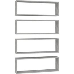 Würfelregale 4 Stk. Betongrau 80x15x26,5 cm Holzwerkstoff Vidaxl Grau