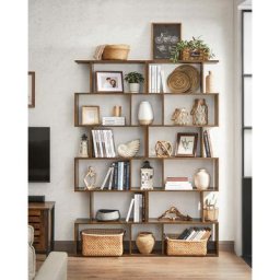 VASAGLE 2-tlg., Bücherregal, mit 6 Ebenen, Standregal, Büroregal, freistehend, Dekoregal, zur